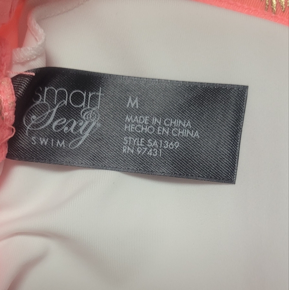 Smart And Sexy Coral Bikini with Gold Pineapple Print - Picture 7 of 7